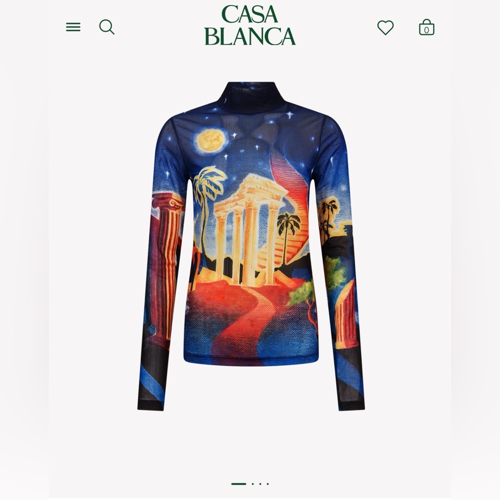 Blue and Yellow Long Sleeve Tee with Cosmic Design